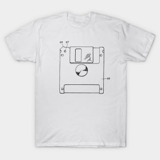 Floppy Disk Vintage Patent Hand Drawing T-Shirt
